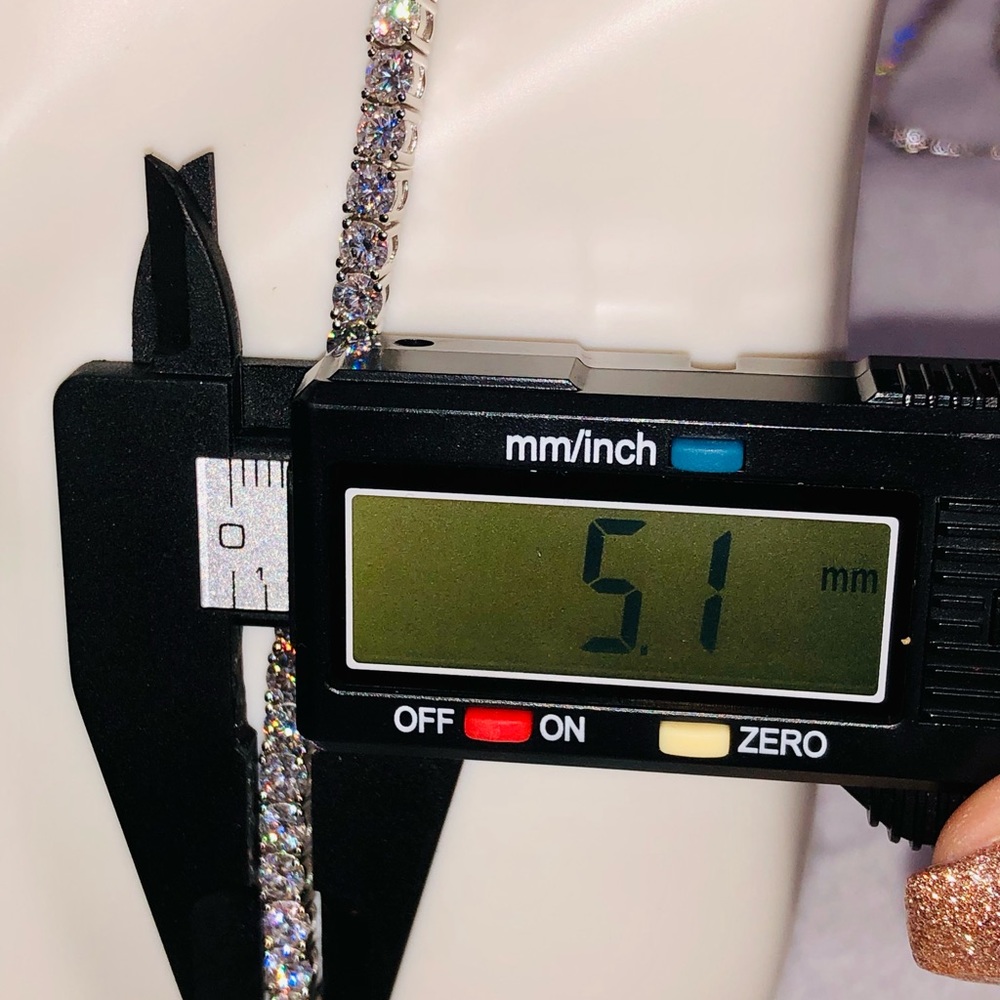 5.1mm VVS moissanite diamond tennis chain, 13ct GRA Certified, Pass Diamond test - Picture 4 of 7